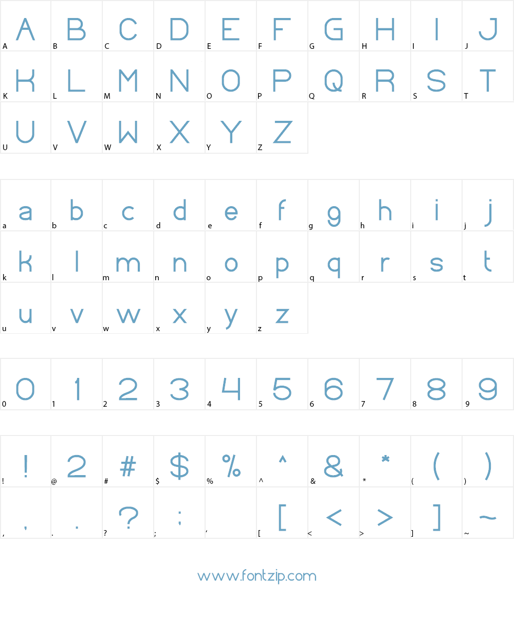 Standard International Font Character